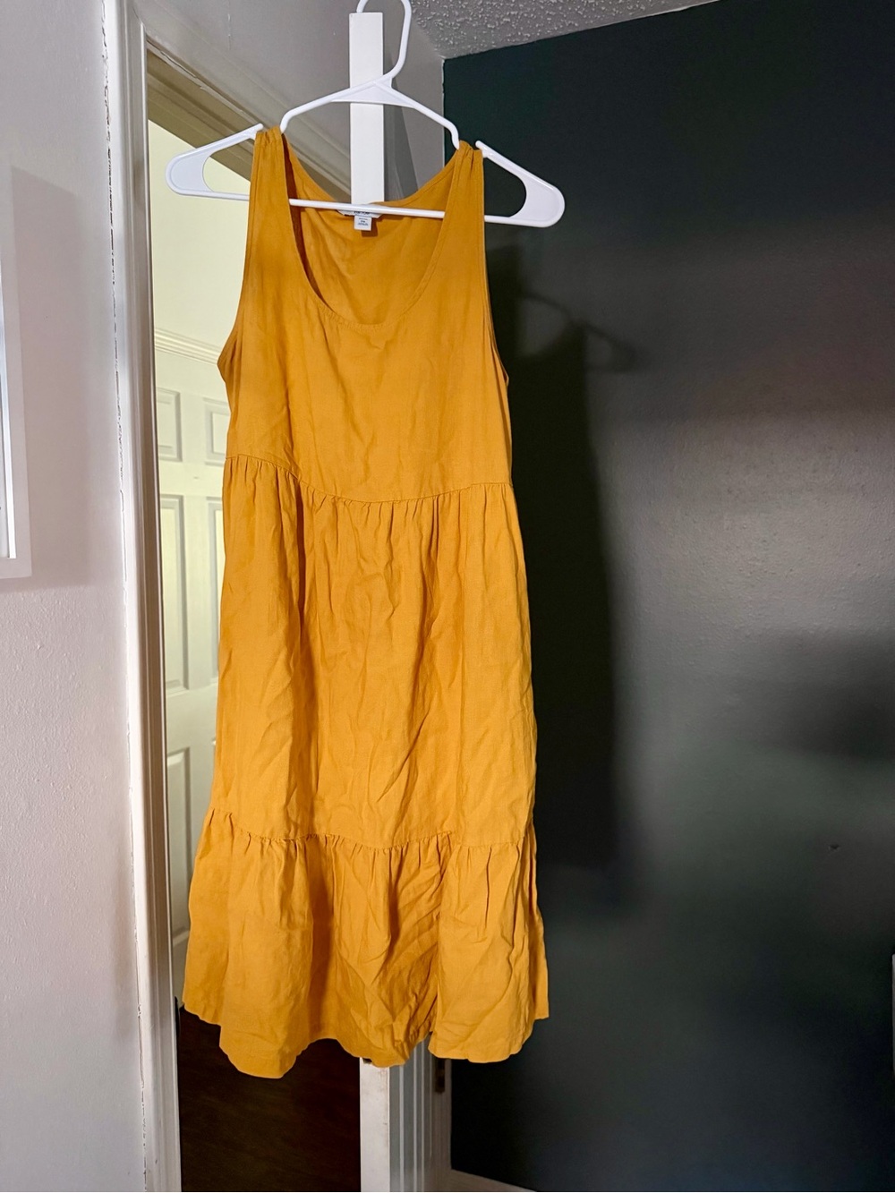 Mustard Tiered Sleeveless Dress - Croft and Barrow